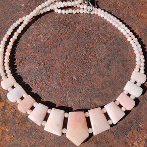 Jay King DTR mine finds Pink Opal statement Necklace 925 Sterling Silver